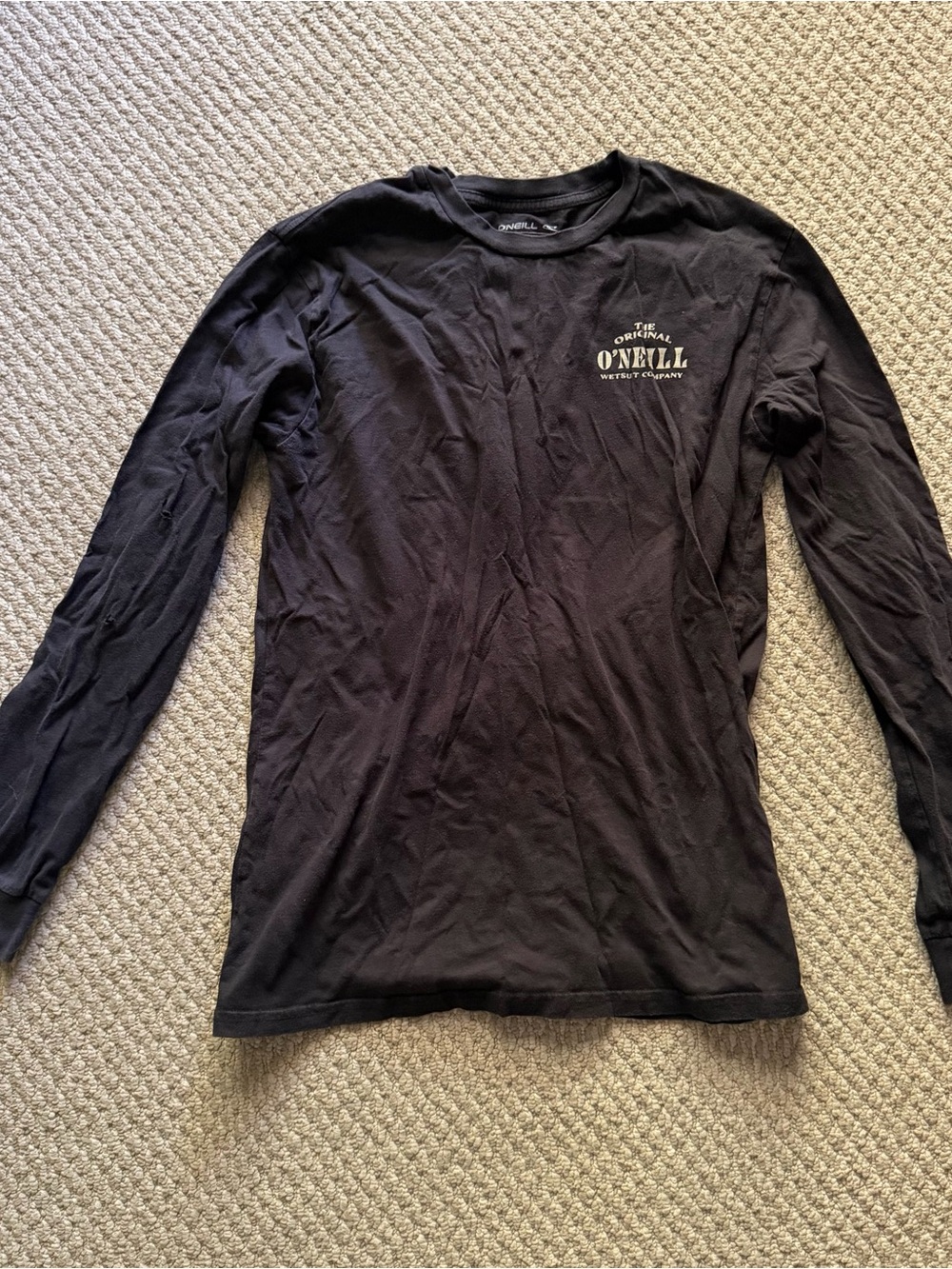 O'Neill Black Long Sleeve Crew with Chest Logo